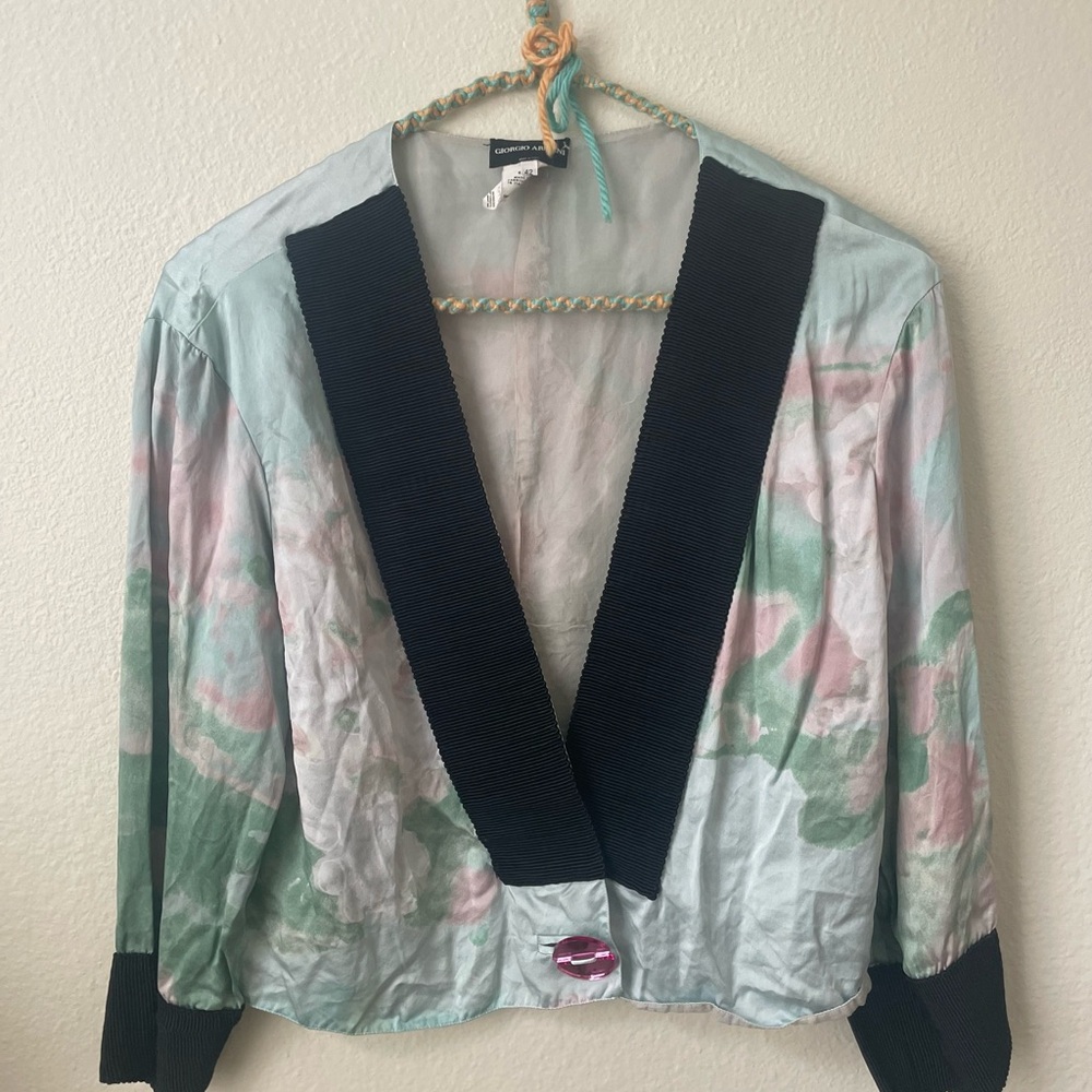 Vintage Giorgio Armani Silk Crop Jacket 42